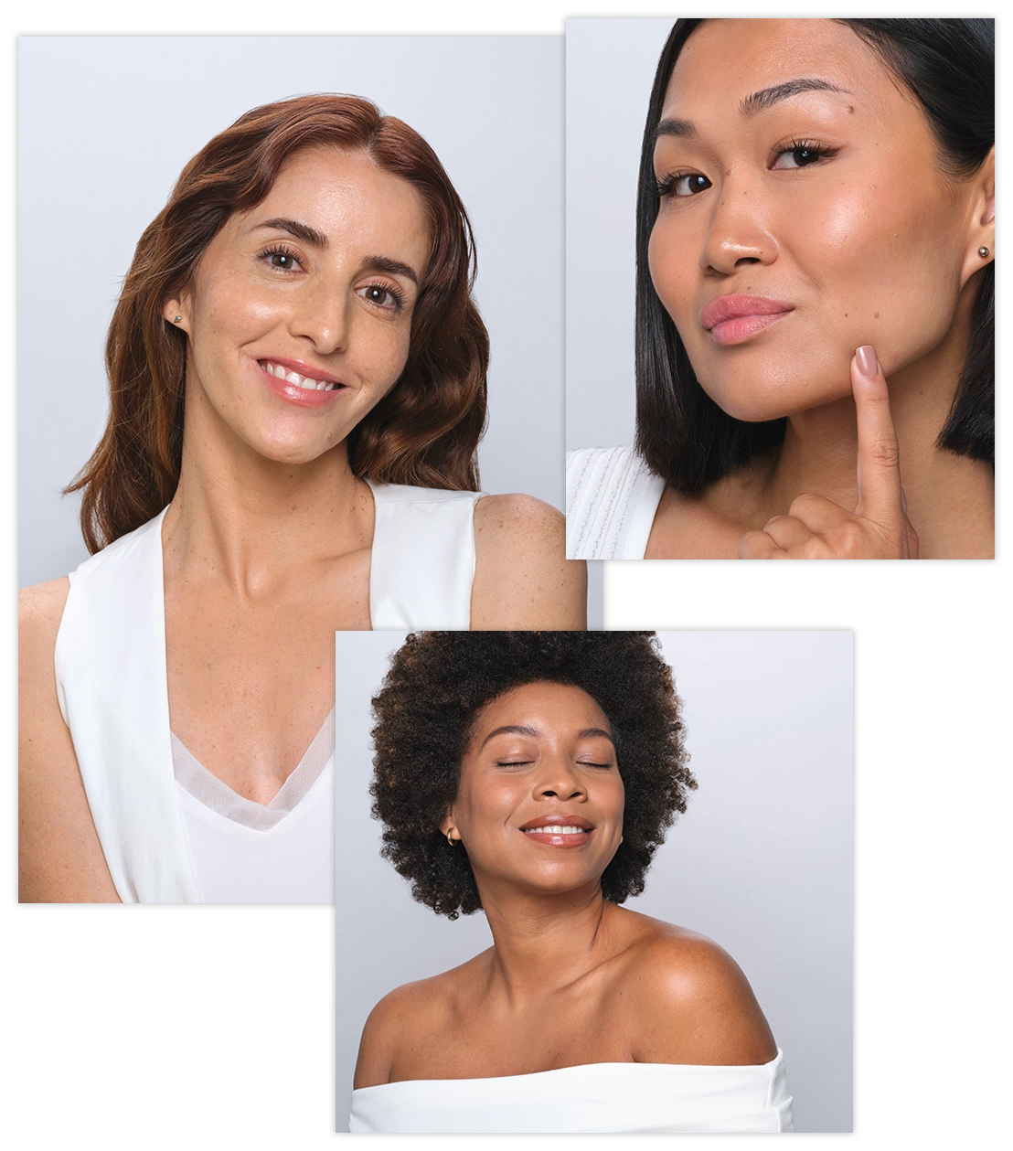 Diverse set of people with healthy-looking skin.