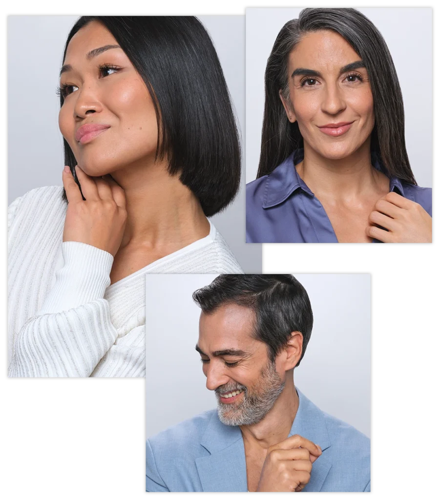 Diverse set of people showing healthy-looking skin.