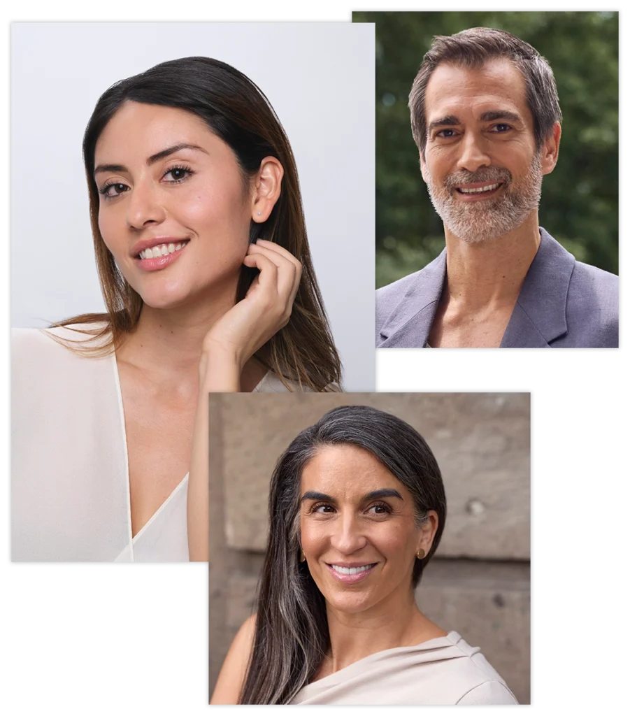 Diverse set of people with healthy-looking skin.